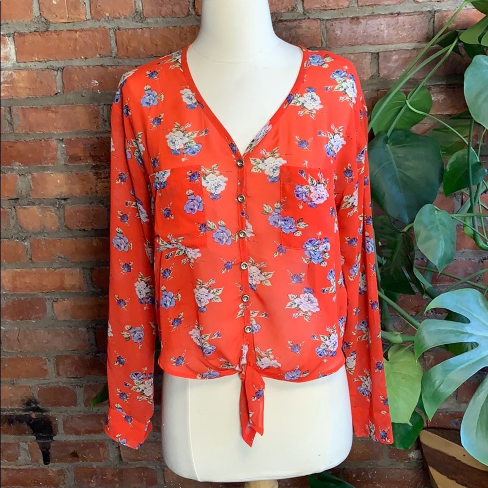 Sheer Floral Top